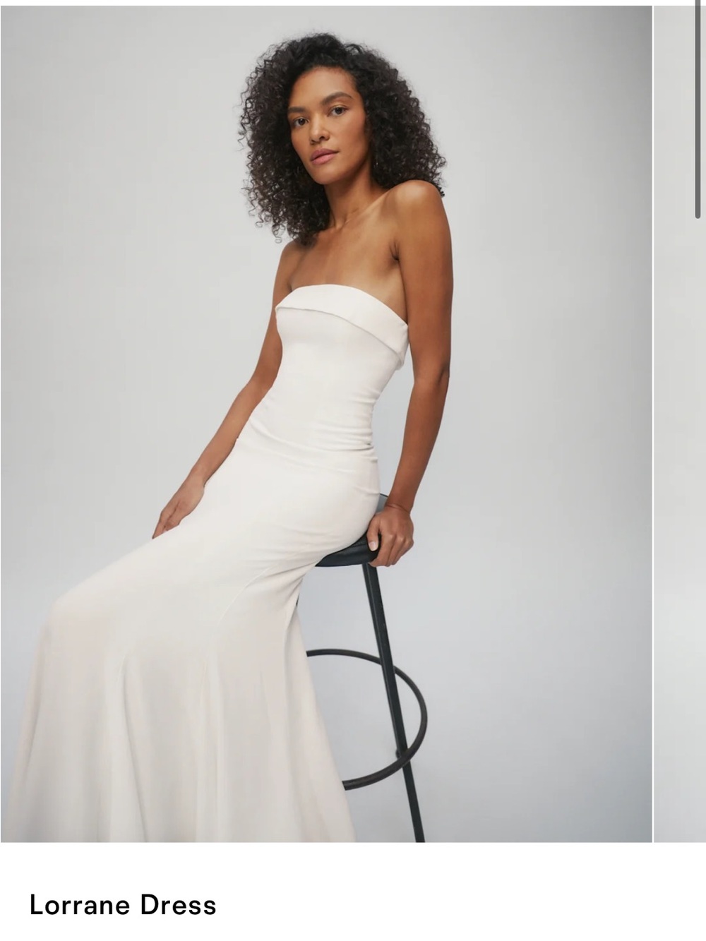 Reformation Strapless Cream Lorrane Gown